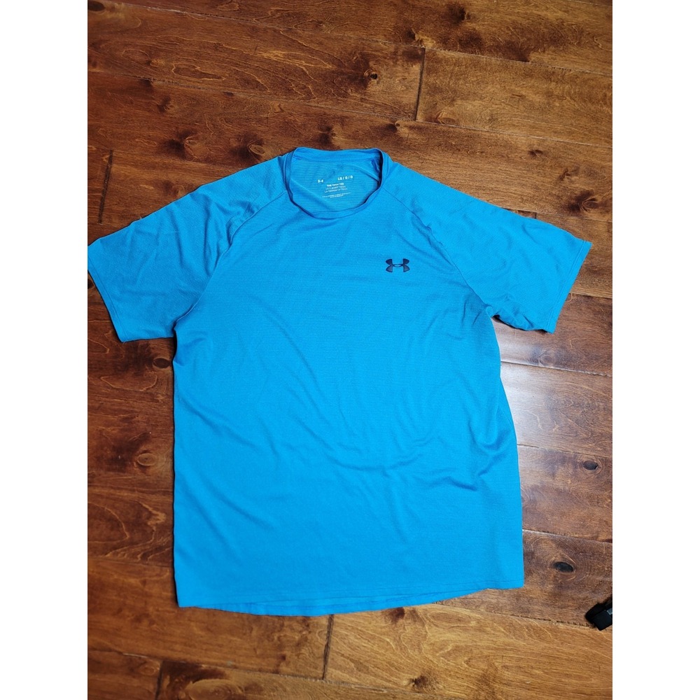 Under Armour Men's The Tech Tee Short Sleeve T-Shirt Blue Athletic Active Gym LG